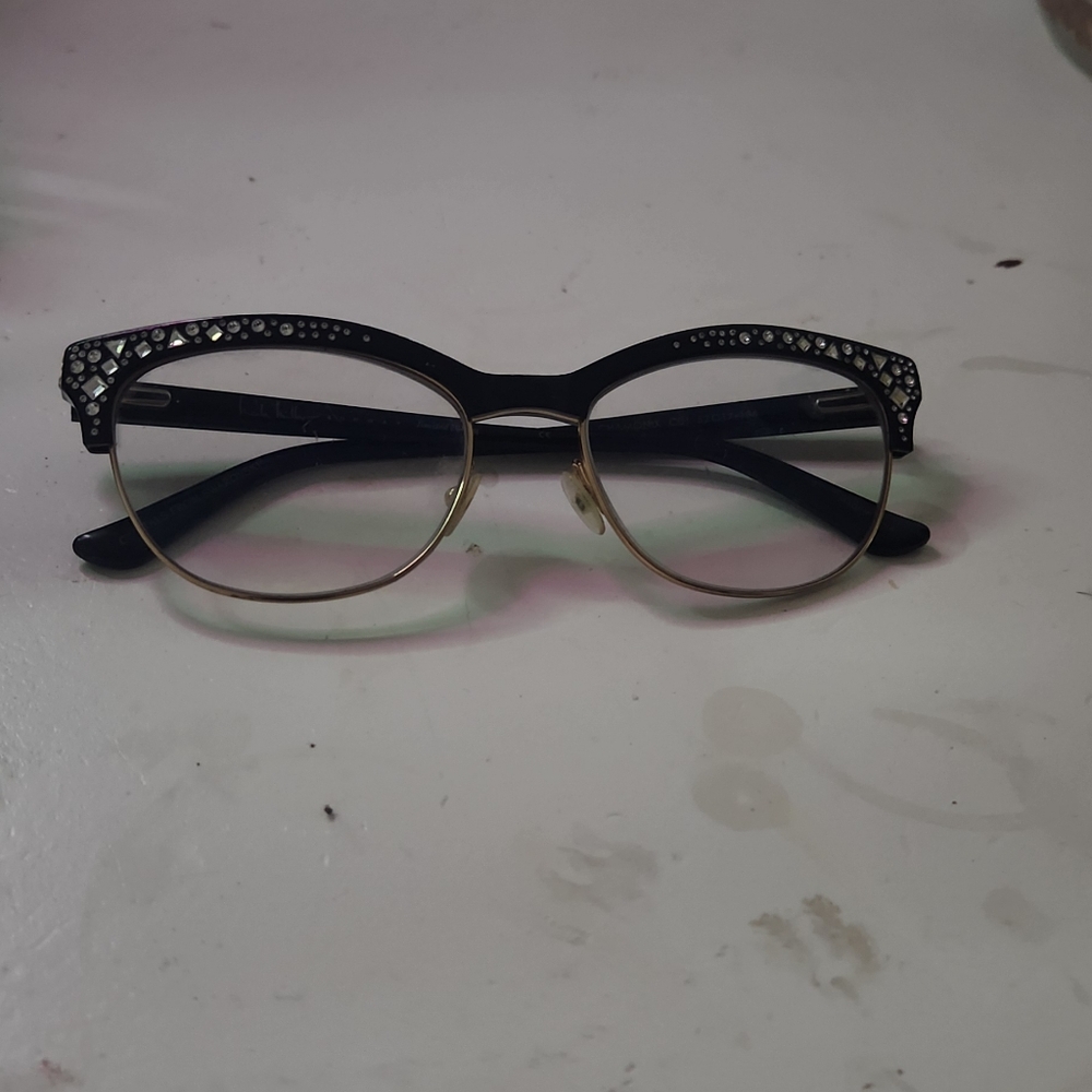 Black and Gold Rhinestone Glasses